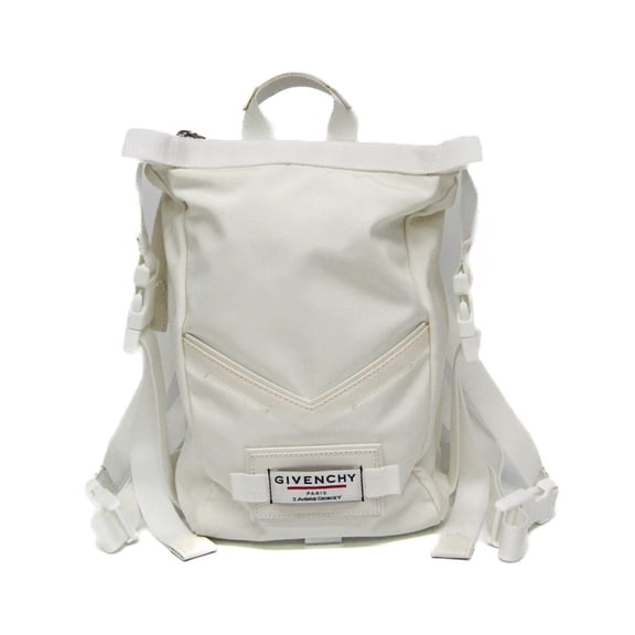 Pre-Owned Givenchy Downtown BB50BPBORT Women's Leather,Nylon Canvas Backpack White (Good)