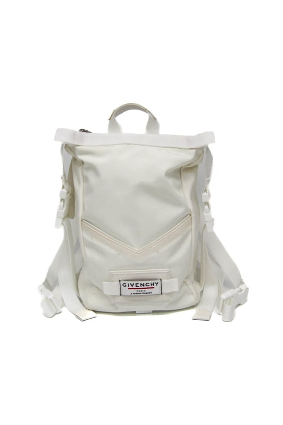 Pre-Owned Givenchy Downtown BB50BPBORT Women's Leather,Nylon Canvas Backpack White (Good)