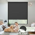 thumbnail image 4 of MiLin No Drill Cordless Cellular Shades Color-Matched No Tools Cellular Shades Honeycomb Design Blinds Shades for Window Room Office (Light Filtering Black, 17" W X 60" H), 4 of 5