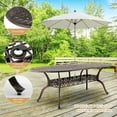 thumbnail image 5 of 9-Piece Cast Aluminum Outdoor Dining Set, Vintage Patio Furniture for 8 Includes 87" Oval Dining Table, 6 Stackable Chairs & 2 Swivel Chairs with Cushions & Umbrella Hole, 5 of 6