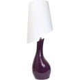 thumbnail image 1 of Lampe de Table en Céramique Courbée Violette avec Abat-Jour Blanc Asymétrique, 1 of 2