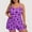 Purple, variant on Elvqul Plus Size Pajamas for Women Loose CrewNeck Pajamas Sets Casual Plus Size Loungewear Print Juniors Sleep Wear