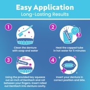 Denttach Seven Thermoplastic Denture Adhesive Cushion Reliner, Zinc-Free, 7-Day Hold, Comfortable Fit, 0.71 oz