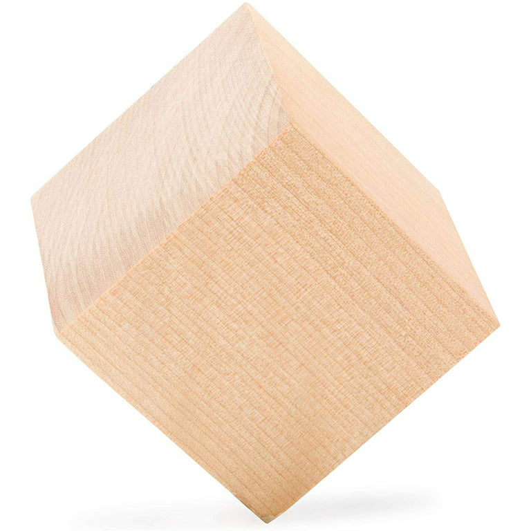 4 Large Wood Cubes, Pack of 5 Square Wood Block for DIY, Wooden Blocks for  Crafts and Decor, by Woodpeckers