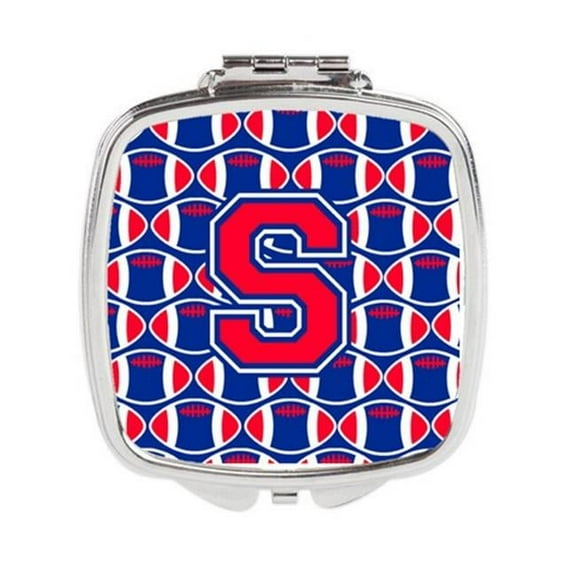 Letter S Football Harvard Crimson & Yale Blue Compact Mirror