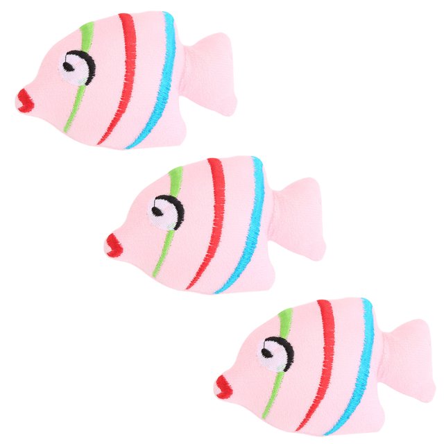 Juguete interactivo con hierba gatera para gatos, juguete interactivo con forma de pez pequeño, 3 uds.