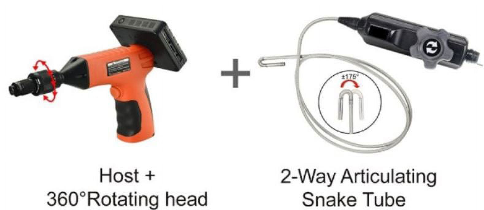 Vividia VA-250 Two-Way Articulating Borescope Videoscope Inspection Camera with 6mm Diameter 1m Probe and 3.5" LCD Wireless Monitor
