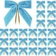 thumbnail image 4 of Paquete de 24 pequeños lazos navideños de terciopelo para envolver regalos de coronas de árbol | Lazos preatados de 8,9 x 8,9 cm con alambre de metal | Manualidades navideñas, decoración para, 4 of 7