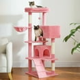 Pefilos 56" Multi-Level Cat Tree Tower for Large Cats with Top Perch, Hammock, Climbing Ladder and 2 Condos, Cat Tree House for Multiple Cats, Pink Pefilos 56" Multi-Level Cat Tree Tower for Large Cats with Top Perch, Hammock, Climbing Ladder and 2 Condos, Cat Tree House for Multiple Cats, Pink