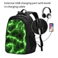 thumbnail image 2 of Yiaed Green Lightning Print Laptop Backpack,Business Travel Durable Laptops Backpack with USB Charging Port,Water Resistant College Computer Bag, 2 of 5