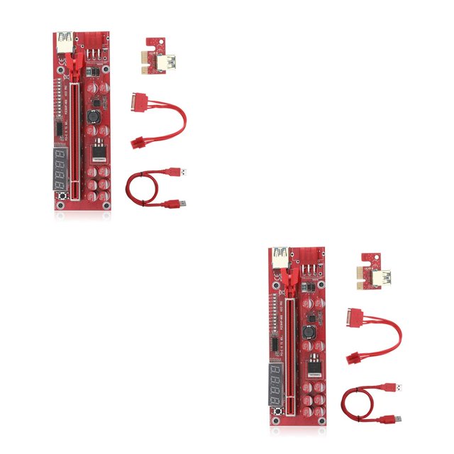 Tholdsy Placa adaptadora PCI-E 1X a 16X, extensor de velocidad rápida de 6 pines, tarjeta gráfica de vídeo, minero de expansión, 14 pro 2piezas