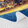 thumbnail image 5 of Castle Fairy Magical Train Twin Quilt Set,Winter Light Print Twin Coverlet Set for Bedroom,Black Gold, 5 of 7