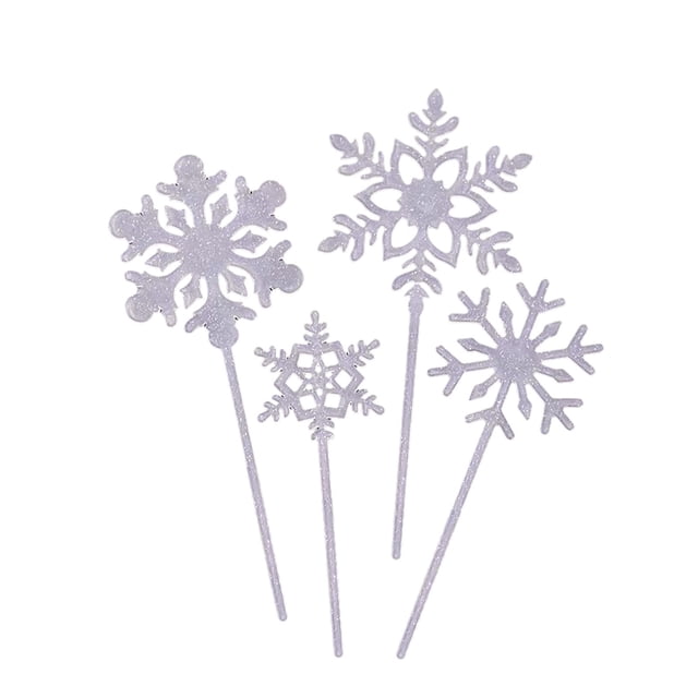 40 Pcs de Brochettes Drapeau Flocon de Neige - Pics à Glace - Brochettes de Fruits - Brochettes de Flocons de Neige - Pics à Dessert - Pics à Boisson - Brochettes Décoratives