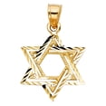thumbnail image 2 of 14K Yellow Gold Star of David Charm Pendant with 1.1mm Wheat Chain Necklace - 20", 2 of 4