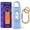Double Flashing Lights - Blue + Copper Ring, variant on Halo-Siren Keychain, HaloSiren Personal Safety Alarm - 130db Loud Alarm Keychain with LED Strobe Light, Compact Emergency Siren (Double Flashing Lights - Black + Copper Ring)
