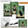 thumbnail image 2 of Funny Black Cat Bathroom Canvas Wall Art Cute Cat Wash Its Paws Reading Newspaper Poster Modern Abstract Green Aesthetic Animal Prints Painting For Bathroom Toilet Wall Decor Unframed, 2 of 6