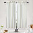 thumbnail image 2 of Embossed Small Window Curtains, Waterproof Waffle Weave Short Kitchen Curtains, Beige, 30"x45", Set of 2, 2 of 7
