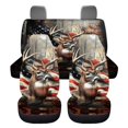 thumbnail image 5 of HUISEFOR Deer American Flag Car Seat Cover Set Soft Elastic Front and Back Split Bench Protector Breathable Car Interior Accessories Comfortable Fits Vehicle Cars SUV, 5 of 6