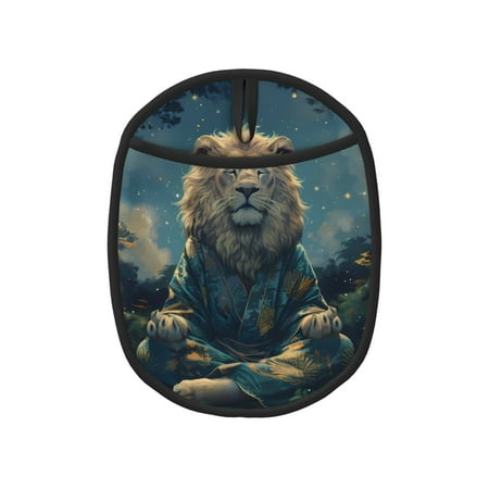 

Naloa Starry Sky Meditating Lion Silicone Pot Holders Oven Mitts Heat Resistant Hot Pads Non Slip Pot Holder for Kitchen Baking and Cooking 9.4 x 7.5 Inches