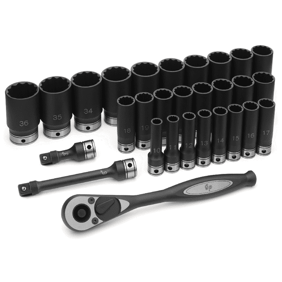 Grey Pneumatic 1/2" Drive 29 Piece Metric Deep Duo-Socket Set - 12 Point