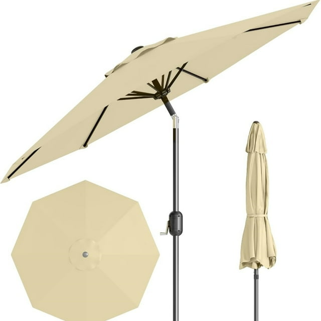 Garvee Outdoor Octagon Patio Umbrella, 8.69 x 8.69 x 7.87 ft, 8 Sturdy Ribs, Beige