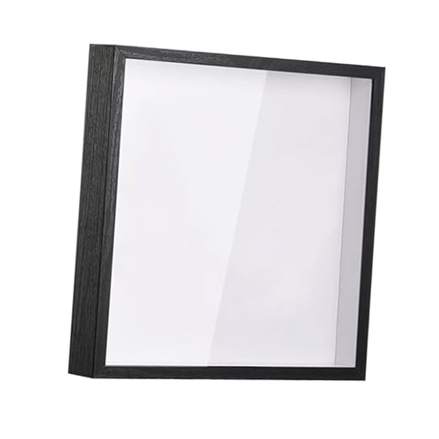 Wweixi Shadow Box Frame Adventure Archive Box Travel Party Top Loading Display Case Black 20.3x20.3CM
