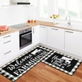 thumbnail image 4 of Farmhouse Kitchen Rug and Mats Non-Slip Washable Anti-Fatigue Kitchen Mats 2-Pc Black Buffalo Plaid Kitchen Rug Floor Comfort Mats for Kitchen Sink Front Two-Piece Set, Black 17x30+17x47 Inch, 4 of 6