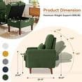 thumbnail image 6 of DREAMSIDEA Accent Chair with Storage Ottoman, Adjustable Backrest Lounge Chair with Footrest, Corduroy Reading Chair with Pillow and Side Pockets for Living Room & Bedroom-Green, 6 of 6