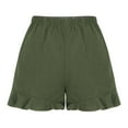 thumbnail image 6 of Xixinqiwan Shorts for Women under $5,Linen Ruffle Shorts for Women High Waisted Lounge Comfy Casual Cotton Shorts for Summer Casual, 6 of 7