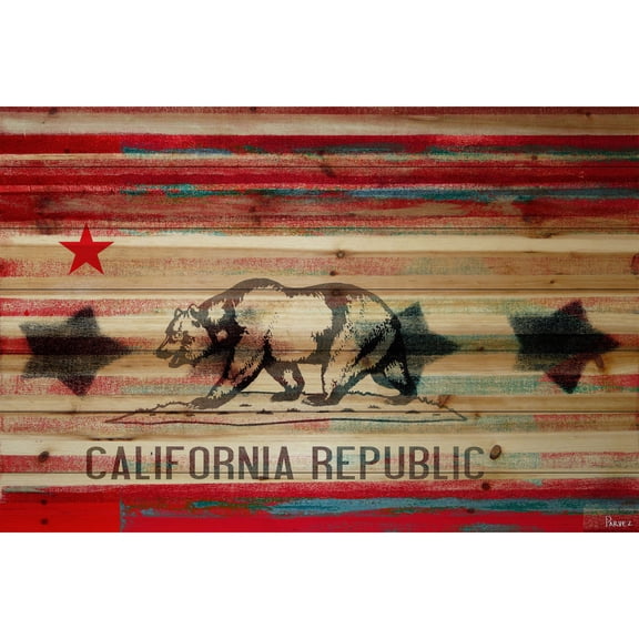 Cal Repub by Parvez Taj Painting Print on Natural Pine Wood