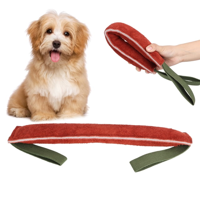Leather Dog Bite Training Tug, Dog Training Rod, Portable For Dog Pet