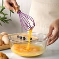thumbnail image 5 of Hariumiu Kitchen 10 Inch Wooden Handle Silicone Whisk Reusable Labor-saving Egg Beater for Whisking, Beating, Blending Ingredients, Mixing Sauces, 5 of 10