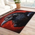 thumbnail image 1 of Crow Rug & Home Decor - Black and Red Gothic Rugs for Entryway, Front Door Mat Indoor Entrance, Washable Rugs, 3x4 Rug, Non Slip Soft Small Area Rug, Raven Bird Carpet & Room Decorations Y-&194, 1 of 7