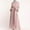 A02362-Pink, variant on CALAFEBILA Summer Dresses for Women Long Sleeve Solid Color Maxi Kaftan Dress Muslim with Belt Long Women Dresses