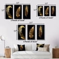 thumbnail image 4 of Designart "Golden Fern Leaf on Black Background II" Ferns Framed Wall Art Set Of 3 - Green Modern Frame Gallery Wall Set For Home Decor, 4 of 6