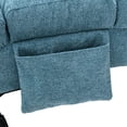 thumbnail image 6 of Linen Chaise Indoor Long Lounge Chair, Upholstered Recliner Chair with Metal Legs and Side Pocket, Ergonomic Massage Sofa Chair, Leisure Chair for Living Room, Bedroom and Dorm, Blue, 6 of 7