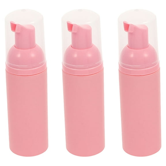Push Sparkling Bottle Foam Dispenser Travel Size Pump Hand Soap Bottles Body Wash Shampoo Refillable with Filling Pink