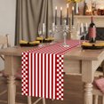 Red Rustic Long Rug Red Stripes Table Runner, Rustic Buffalo Plaid Checkered Farmhouse ...