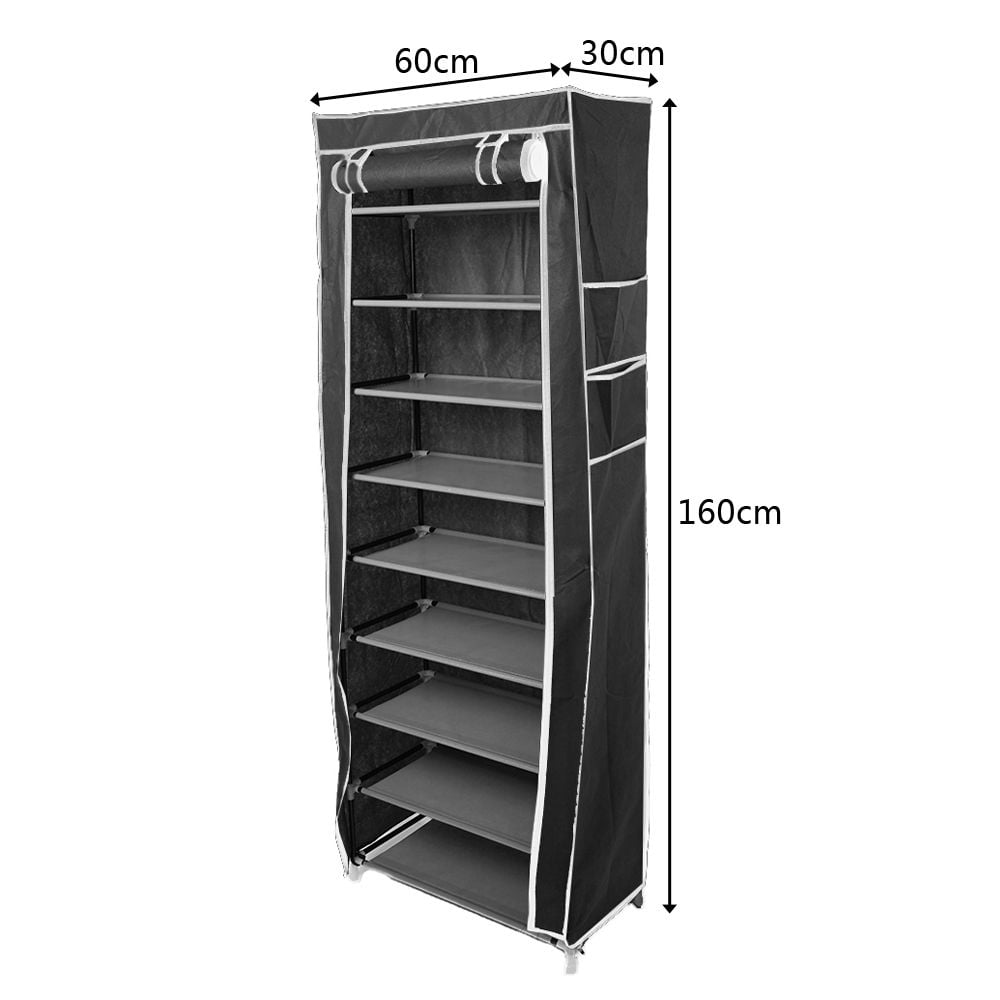 10-Layers 9 Lattices Non-woven Fabric Shoe Rack