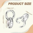 thumbnail image 2 of Uxcell 13.5mm Anillas para Hacer Joyería, Conector de Colgante de Plata de Ley 925, Broche Deslizante para Accesorios de Collar y Pulsera DIY, Tono de Oro Blanco (Broches de Doble Anilla), 2 of 7