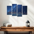 thumbnail image 2 of Elephant Stock Winter Forest Over Milky Way Wall Art - Horizontal Multi Panel Canvas - Living Room Wall Decor - Astronomy & Space Multi Panel - Blue And Beige Decor - 24" x 14", 2 of 4