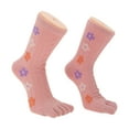 thumbnail image 5 of Unique Bargains 1 Pair Five Toe Socks Comfortable Mid-length Cute Flower Socks for Women Pink, 5 of 6
