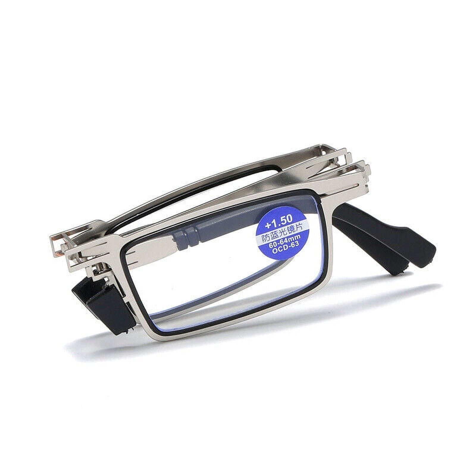 Reading Glasses Mens Womens Metal Foldable Glasses 2 PACK Square Frame Readers