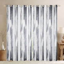 jejeloiu Modern Abstract Geometric Black Out Curtains,Gray Stripe Curtains Pack of 2 (42x63 Each) For Girls Boys