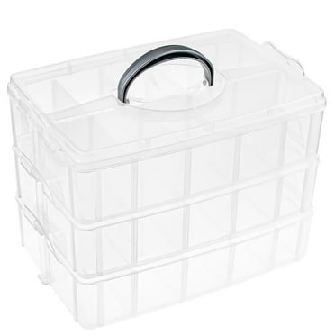 Kabuer Clear Stackable Storage Bins, 30-Count Container Box Bead Craft Organization