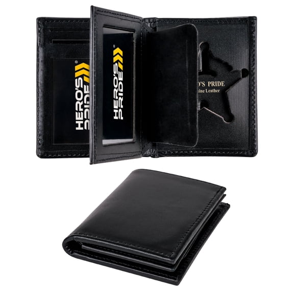 Hero's Pride Deluxe Bi-Fold ID Wallet – Fits 5 Point Star Badge with Balls