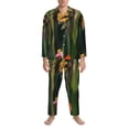 thumbnail image 3 of Uemuo butterflies and floral Pattern 2-Piece Loungewear Set - Men’s Soft Sleepwear, Cozy Winter PJs, Comfy Sleep Set-X-Large, 3 of 7