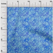 oneOone Cotton Poplin Medium Blue Fabric Batik Diy Clothing Quilting Fabric Print Fabric By Yard 42 Inch Wide - MK