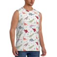 thumbnail image 2 of Uemuo Cute Dinosaur Pattern Men's Sleeveless T-Shirt,Muscle Athletic Tank Top, Moisture-wicking Quick-dry Breathable Classic Tee Top for Gym Run Outdoor Sports-Small, 2 of 8