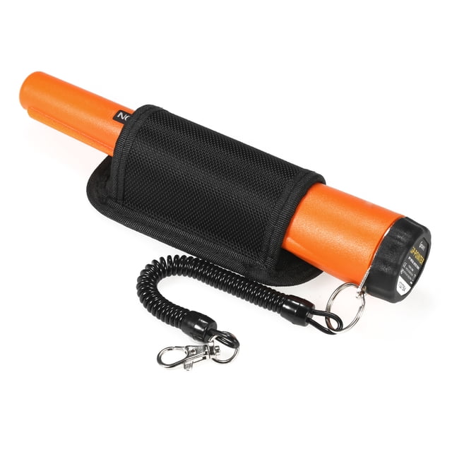 Graflsoa Détecteur de Métal Portatif Étanche Haute Sensibilité avec Alerte Audio-Vibration, Indicateur LED et Réglage Automatique pour Détection Précise (Orange, Batterie Non Incluse)
